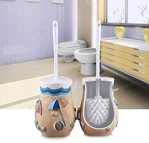 Walizh Euro Style Toilettenbürste Ceiling-Bürsten-Satz Kreatives Haupt Toilette Toilettenbürste Stiel Toilettenbürstenhalter Strand Muschel ShellY13-DJ3642104477