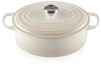 Le Creuset Signature Enamelled Cast Iron Oval Casserole Dish With Lid, 29 cm, 4.7 Litre, Meringue, 21178297164430