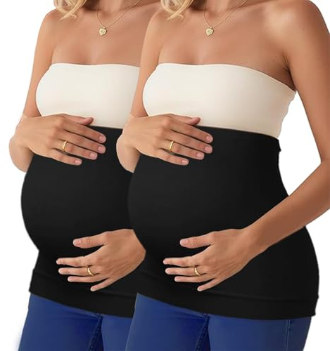 Diravo Womens Maternity Belly Band for Pregnancy Non-slip Silicone Stretch Pregnancy Support Belly Belt Bands