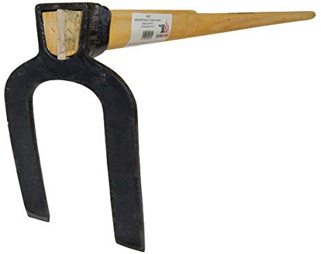 SHW-FIRE Karsthacke - Gartenhacke mit Zwei stumpfen Zinken, 135 cm Langer Eschenholzstiel - Ideal zur Bodenlockerung und Fruchternte in Beet und Boden