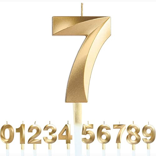 Geburtstagszahl Kerzen 3D Form Geburtstagstorte Kerzen Gold Glitter Geburtstagskerzen Dekorative Dekoration für Geburtstag Jubiläum Hochzeit Abschlussfeier