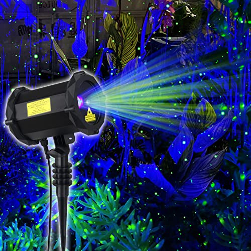 Dalanpa Luces de jardín de luciérnagas, proyector de estrellas de Navidad con nebulosa azul, luces de pared para exteriores, iluminación decorativa para jardín y hogar
