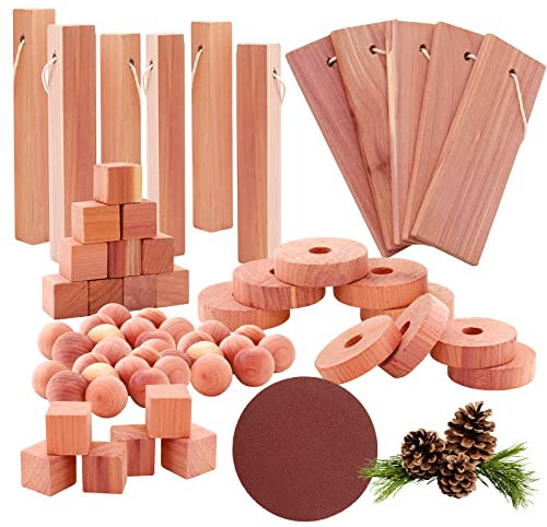 Yizhet Lot de 51 Anti Mites Boules en Bois de Cedre, Anti Mites Vetements, Anti Mites Textiles Naturel sans Produit Chimique, Naturelle Contre Les Mites pour Les Armoires, Les Tiroirs
