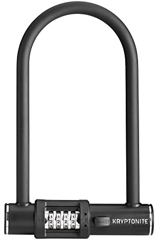 Kryptonite Combo Bike U-Lock Standard, Anti-Theft Security Bicycle Lock, 12mm Steel Shackle, 4-Digit Resettable Combination U Lock for Scooter Road Mountain Bikes