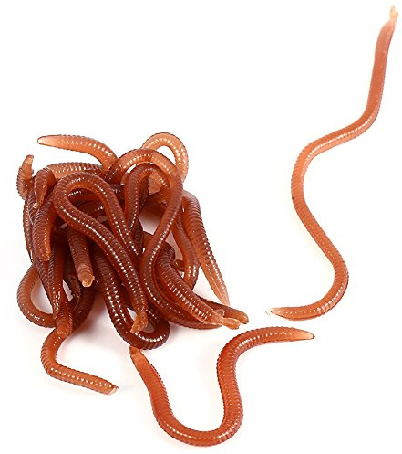 Gefälschte Würmer Zum Angeln - Angelköder, Vissen-Kunststoffwürmer, Regenwurm Gummi, 10 Cm, 10 Stück, Wurmförmig, Fischiger Geruch
