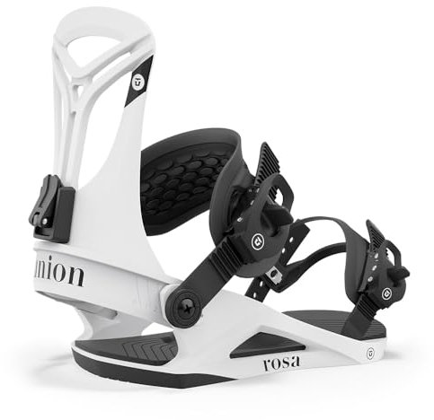 Union Rosa - Fijaciones de snowboard para mujer, talla L, color blanco