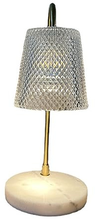 OPYTR Calentador de Velas Lámpara de aromaterapia sin Fuego con Pantalla de Cristal, Base de mármol, Vela eléctrica Regulable, fusión Superior Fusión Superior