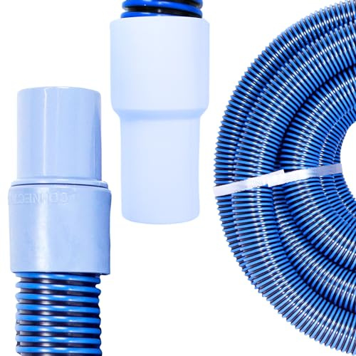 SWIMLINE HYDROTOOLS Pool Spiral Wound Vacuum Hose With Kink-Free Swivel Cuff 1.25'' X 21' For Inground Pools - Compatible With Vacuum Heads, Skimmers, Filter Pump Inlets, And Other Pool Accessories