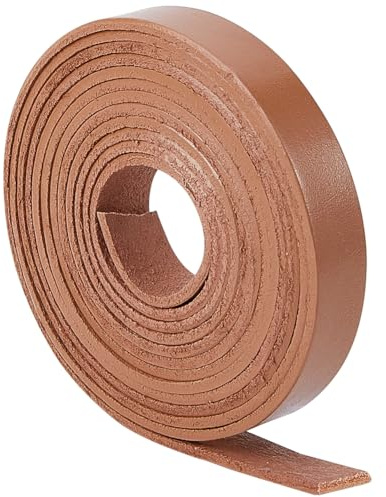 GORGECRAFT Cordoncino piatto in pelle pieno fiore da 12,5 mm, lungo 2 m, per bracciali, collane, gioielli, portachiavi, cinture, stivali, pizzo fai da te, cammello