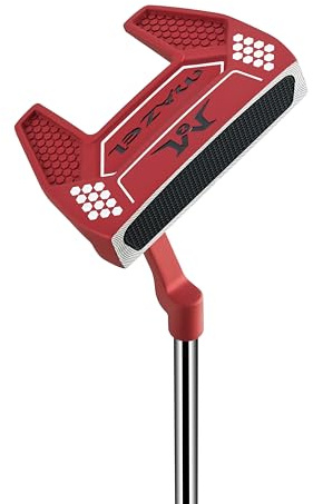 MAZEL Golf Mallet Putter for Men Right Handed 34 Inch, Premium Mallet Putter Insert Milled Face, Putter Headcover Included (Red)