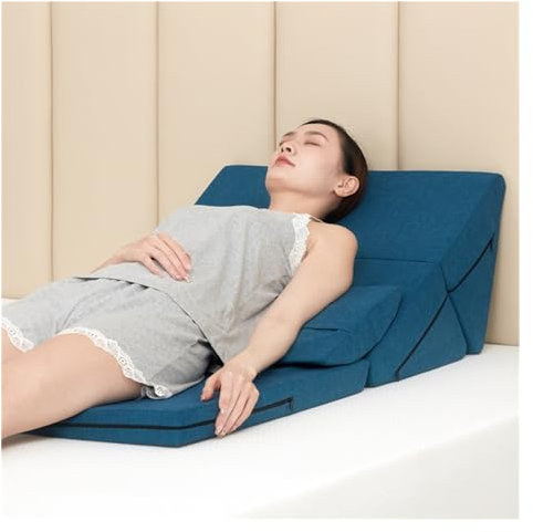Keilkissen Lesekissen Bett Faltbares Keilkissen mit halbrundem Kissen, verstellbares, verlängertes Memory Foam-Oberteil, dreieckiges Kissen gegen Säurereflux, erhöhtes Bettkissen für nach Operationen