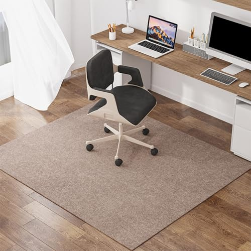 Bürostuhl-Unterlage, rutschfeste Stuhlmatte, Bürostuhlteppich, Computer-Schreibtisch-Bodenmatte für Zuhause, Büro, Spielzimmer, Stuhlrollmatte, Bodenschutzmatte (100 x 120 cm, braun)