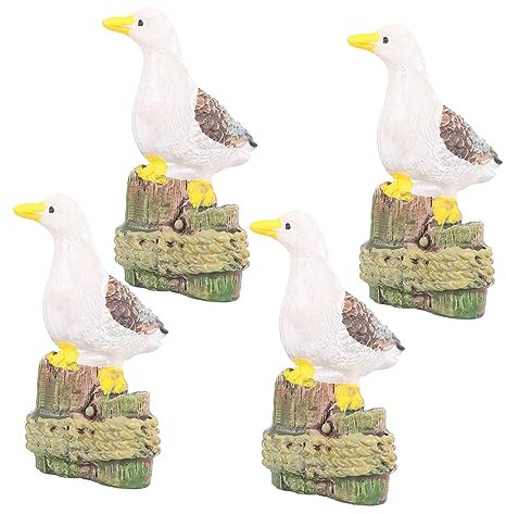 STOBAZA Möwen-Ornament-Set 4-teilig Möwenfigur Aus Holz Zum Basteln Für Jungen Und Mädchen