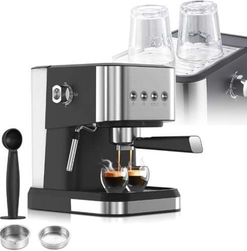 ZyKnaurral Espresso Machine 20 Bar, Professional Espresso Machine Cappuccino Machine with Steam Milk Frother, Stainless Steel Espresso Machine with 50 Oz Removable Water Tank