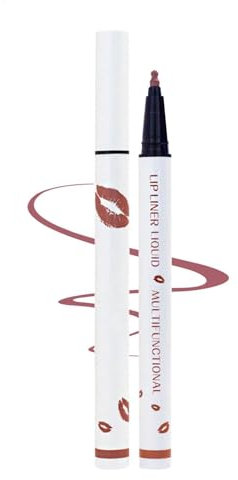 Liquid Lip Liner Long Lasting, Matte Lip Liner, 2 In 1 Liquid Lipstick Lipliner, Waterproof Non-Stick Non-Fading Lip Tint Stain, Stay On Liquid Lipliner For Women, Contour Your Lips, Easy To Colour