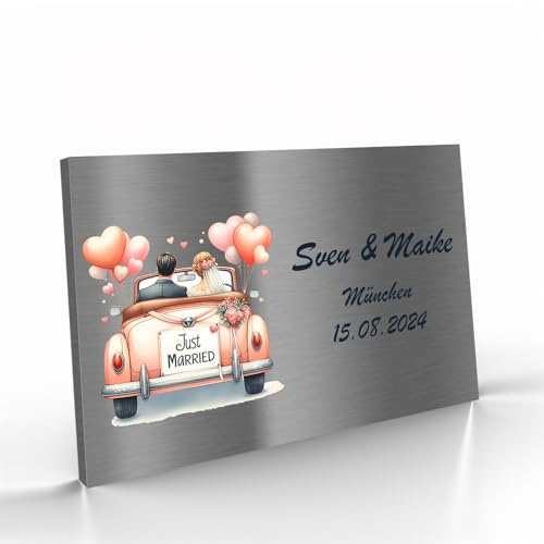 Jung Edelstahl Design V2A Edelstahl Türschild – Individuell bedruckbar | Hochwertiges Firmenschild, Büroschild oder Namensschild (Edelstahl, 300x200 mm)