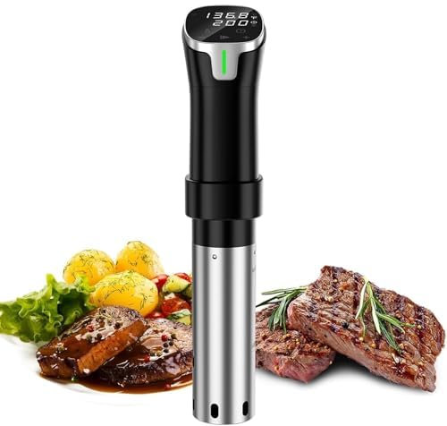 OFNHJK Sous Vide Machine, Stainless Steel Precision Cooker, 1100W Slow Water Bath Cooking Machine with Digital Touch Screen, Temperature and Time Display Control, Quiet and Energy for Home