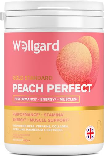 Wellgard Peach Perfect for Women - Pink Lemonade Creatine + Collagen + BCAAs + L-Citrulline Daily Scoop for Energy, Performance, Stamina & Muscle Support, 420 Grams