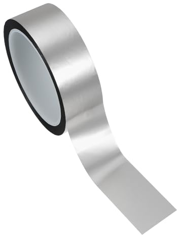 PATIKIL Cinta De Película De Poliéster Metalizada 35mm X 50 Metros, Cinta Decorativa Metálica Plateado Mate Cinta Adhesiva Espejo Para Detalles Pared Decorativa Artes Gráficas Molduras De