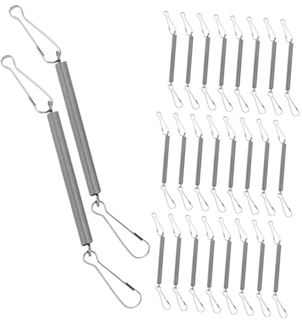 Toyvian 50pcs Pet Drinking Water Hanger Small Animal Waterer Clamp Small Pets Feeder Holder Animal Cage Spring Clamp Waterer Holder Silver Stainless Steel