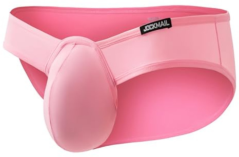 JOCKMAIL Men’s Briefs 3D Pouch Ice Silk Mens Briefs Quick Dry Men Brief Underwear for Gym Club Daily (UK, Alpha, M, Regular, Regular, pink)