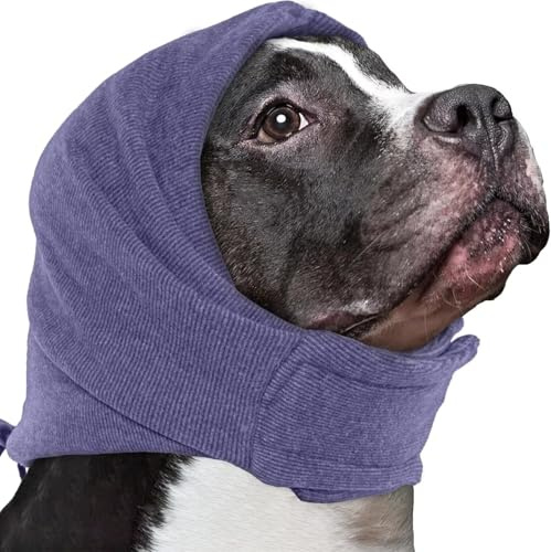 IECOii Hund öronskydd sljud ångestlindring, hundar öronskydd för bad torkning grooming, hundar katt lugnande huva, hundar öronmuffar för fyrverkerier, husdjur hals och öronvärmare, hundöron wrap