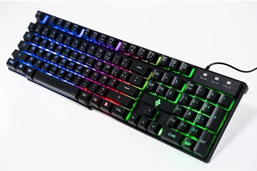 T'AIM Clavier Gaming Mécanique AZERTY Thunderstrike K.TS-1000 – 104 Touches RGB, USB, Anti-Ghosting, Construction Aluminium ABS, Compatible Windows macOS Linux