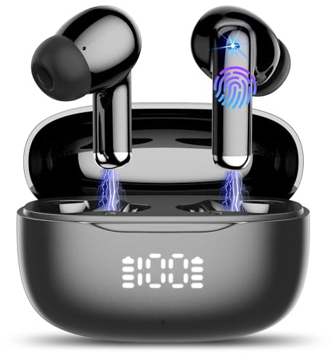 2026 Neu Bluetooth Kopfhörer, In Ear Kopfhörer Kabellos Bluetooth 5.4, 4 ENC Noise Cancelling Mic mit 40Std Tiefer Bass, Wireless HiFi Stereoton, IPX7 Wasserdicht Sport Ohrhörer LED-Anzeige, USB-C