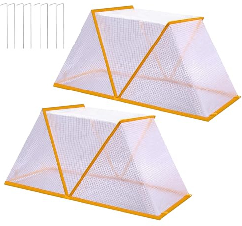 KEAGAN 2 Stück Gartenreihen Beschleuniger Pflanzenabdeckung, 80 x 34 x 35 cm, Faltbar, für Hochbeete, Gemüsereihen, Pflanzenschutznetz, Gewächshausabdeckung zum Schutz von Gemüse und Blumen vor Tieren