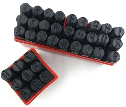 Schlagzahlen Buchstaben Set Stahlstempel-Set aus Metall, Stanzwerkzeug, Zahl, Buchstabe, Alphabet, Stempel, Werkzeuge, DIY, Schmuck, Gold, Silber, Leder, Logo-Stempel(3mm Number)