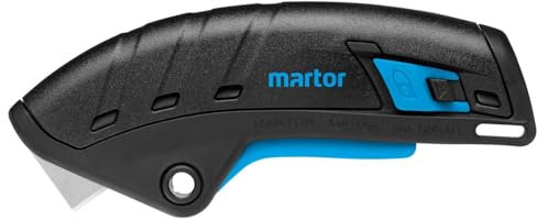 MARTOR Sicherheitsmesser Mit Klingeneinzug, SECUPRO MERAK, Profi Cuttermesser, Leicht, Kunststoff, Rechts- & Linkshänder, Logistik, GS Geprüft