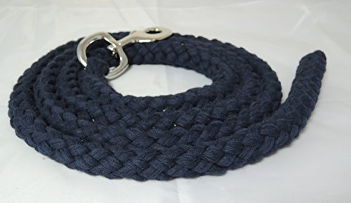 Führstrick aus Baumwolle mit Kern 2 mtr in Marine mit Karabiner Silber
