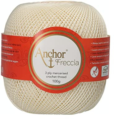 Anchor 4770008-06650 Häkelgarne, 100% Baumwolle, 6650, Stärke 8, 163 Gramm