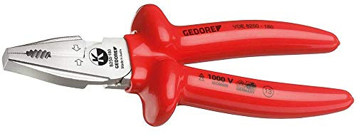 GEDORE Kraft-Kombinationszange mit Tauchisolierung 225 mm, 1 Stück, VDE 8250-225