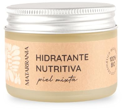 MATARRANIA Crema Hidratante Nutritiva Facial para Piel Mixta, Crema Natural Bio sin Agua, Bálsamo Nutritivo Concentrado con Karité y Aceites Vegetales, Equilibra Sebo, No Comedogénica