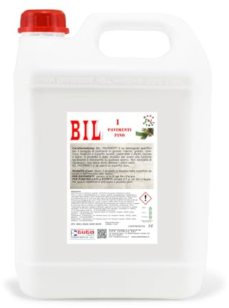 Detersivo Pavimenti Profumato Pino BIL 1 - Freschezza e Igiene, Azione Sgrassante, 5L