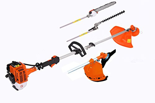 KIT MULTIFUNZIONE 4 IN 1 con DECESPUGLIATORE con filo e lama, TAGLIASIEPI e TAGLIARAMI con barra e catena per potatura.