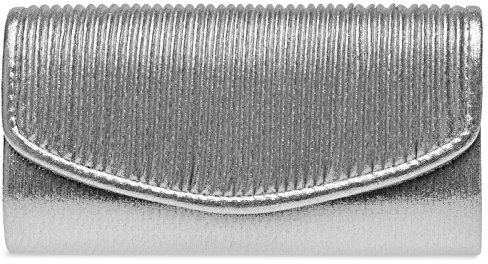 Caspar TA399 kleine elegante Damen Glanz Clutch Tasche Abendtasche mit gerafftem Überschlag