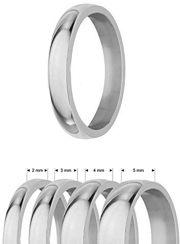 Treuheld® | Ring aus Edelstahl | Silber | Ringgröße 62 | Breite 4mm | Damen & Herren | glänzend | Freundschaftsring Verlobungsring Ehering