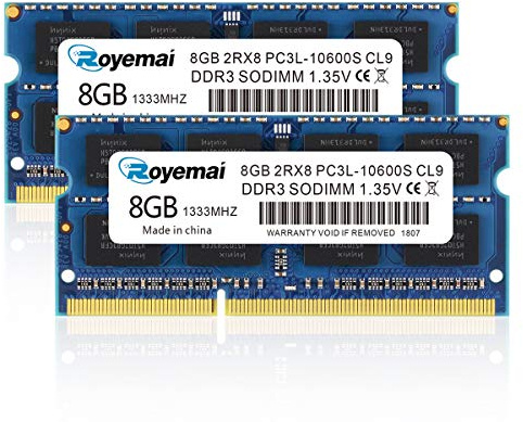 16GB Kit (2X8GB) RAM DDR3 1333MHz 10600 Sodimm Arbeitsspeicher 2Rx8 1,35V CL9 Non-ECC Notebook Module für MacBook iMac