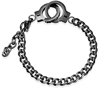 Yifnny Handschellen Armband, Mini Handschellenarmband Edelstahl Fußkettchen Freundschaftserklärung Kubanische Handschellen Fußkettchen für Damen Herren Fußkette Schmuck