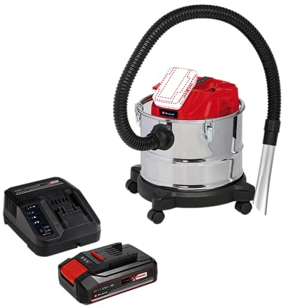 Einhell Akku-Aschesauger TE-AV 18/15 Li C Power X-Change (Li-Ion, 18V, 100 mbar Saugleistung, 15 l Auffangbehälter, Filterreinigungssystem, inkl. 2,5 Ah Akku und Ladegerät)
