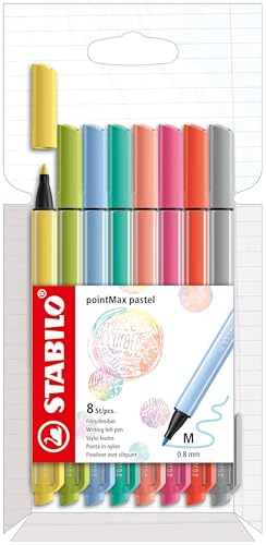 STABILO - Filzschreiber - pointMax | 8er Pack, Pastellfarben