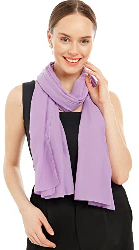 Chiffong Sjal Scarf För Dam – Lätt Och Tunn Halsduk Mode Sjalar för Kvinnor - Chiffon Vårsjal - Elegant Sommarsjal För Damer - Chiffongsjal Bröllopssjal Balwrap Cocktailsjal (Ljuslila)
