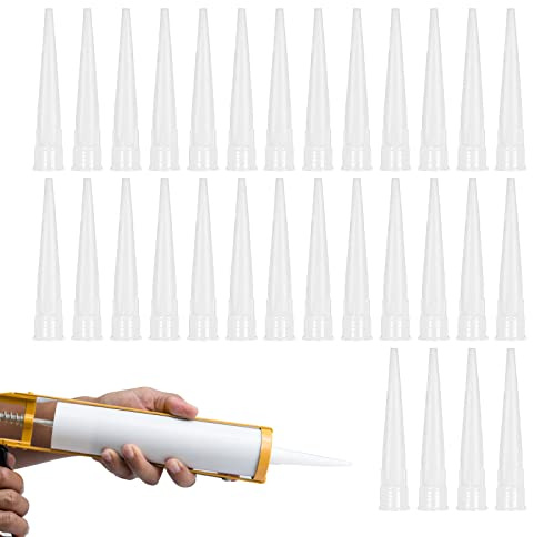 Kartuschenspitzen, Kartuschentüllen, Kartuschenspitze, Kartuschendüse, Tüllen für Silikonkartuschen, Silikondüsen-Applikator für Klebedichtmittel und Kartuschenpistole, 30 Pack