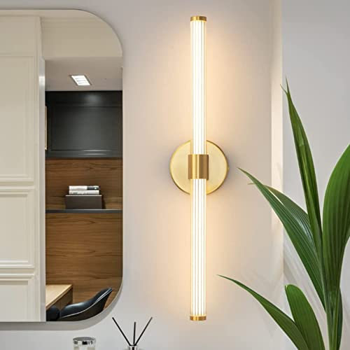 EIDEARAY Long Strip LED Wall Lamp, 20W 57×12×9CM Modern Nordic Style Sconce Linear Gold Wall Light Bar Light Fixtures for Stairs,Bedroom,Living Room Background Decoration,Warm Light 3000K