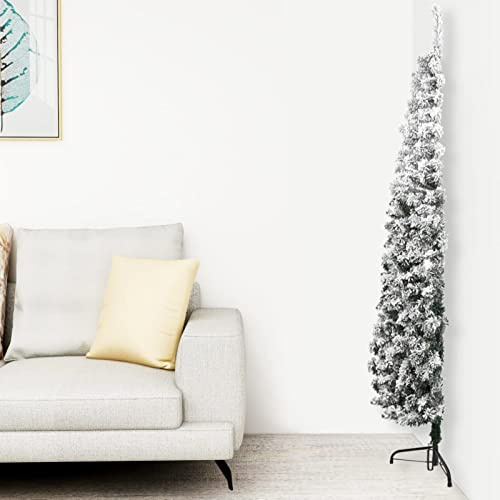 Tidyard Julgran, konstgjord, tunn, halv-stöd PVC, konstgjord träd, julgran, konstgjord julgran