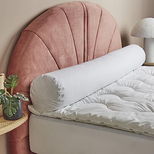 DODO - Traversin Tradition 160 cm - Enveloppe 100% Coton Percale - 100% Plumettes Naturelles - Soutien Ferme, Respirant, Polyvalent - Lavable en Machine à 40°C