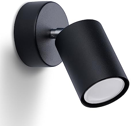 Sollux Wandleuchte Wandlampe Innen – Wandbeleuchtung – Led-wandleuchte Innen – Wandstrahler Innen – Glühbirne Nicht im Lieferumfang Enthalten – Lampe Wand Innen LEMMI 1 Schwarz - GU10-Fassung