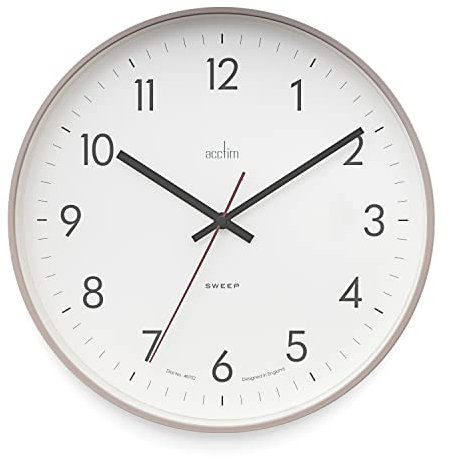 Acctim Aster Non-Ticking Sweep Sleek Wall Clock (Mocha)